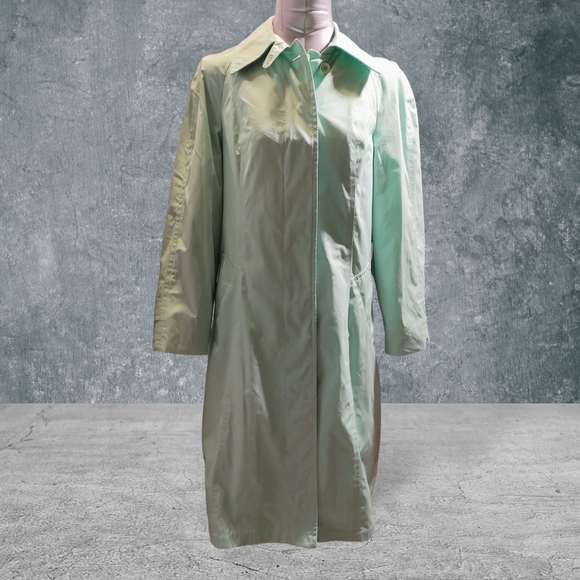 LONDON FOG | Mint Green Trench Coat  | EUC ✨  size 10 - Picture 3 of 9
